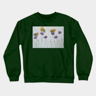 Bumble bees and Purple Flowers Crewneck Sweatshirt